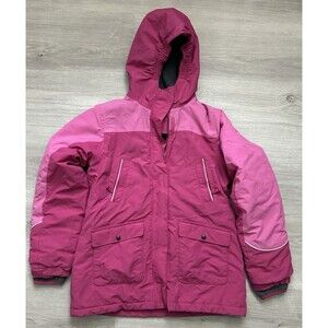 Lands' End Winter Coat Hood  Squall Girls Wind Water Proof pink XL 16 grow along